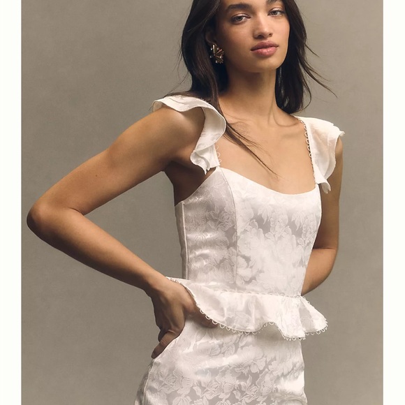 V. Chapman Violet Corset Ruffled Tiered Midi Dress! - Picture 2 of 6